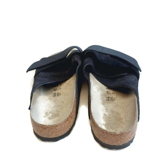 Birkenstock Mens Sz 11 Kyoto Nubuck Suede Leather Sandals Midnight Black Regular - Picture 7 of 9